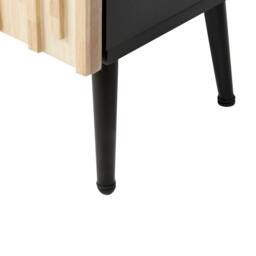 Wyld and Coco TV Stand - Black MDF Frame Rubberwood Doors Iron Legs in Brown - thumbnail 7