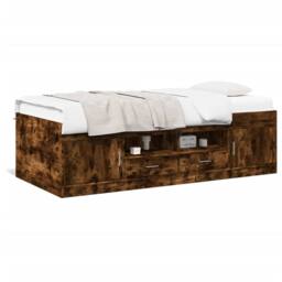 Berkfield Home Versatile Daybed with Drawers without Mattress Smoked Oak 90x200 cm in Brown - thumbnail 3