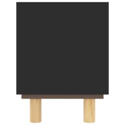 Berkfield Home TV Cabinet Black 80x30x40 cm Solid Wood Pine & Natural Rattan - Size: 80 x 30 x 40 cm - thumbnail 5