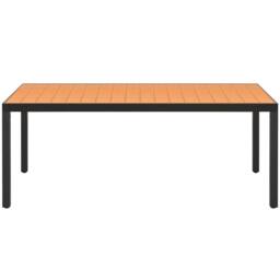 Berkfield Home Garden Table Brown 185x90x74 cm Aluminium & WPC - Size: 185 x 90 x 74 cm