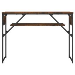 Berkfield Home Decorative Console Table with Shelf Smoked Oak 105x30x75cm Engine in Brown - Size: 105 x 30 x 75 cm - thumbnail 4
