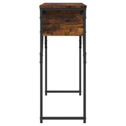 Berkfield Home Decorative Console Table with Shelf Smoked Oak 105x30x75cm Engine in Brown - Size: 105 x 30 x 75 cm - thumbnail 5