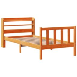 Berkfield Home Bed Frame with Headboard without Mattress Wax Brown 100x200 cm - thumbnail 3