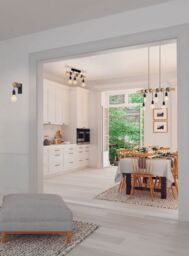 Loops Ceiling Spot Light & 2x Matching Wall Lights Black & Wood Trendy Hanging Lamp - thumbnail 4