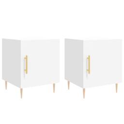 Berkfield Home Bedside Cabinets 2 pcs White 40x40x50 cm Engineered Wood - Size: 40 x 40 x 50 cm - thumbnail 1
