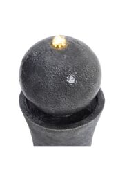 Garden Sanctuary Outdoor Cylindrical Water Polo Fountain with Warm Light in Natural - thumbnail 5