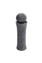 Garden Sanctuary Outdoor Cylindrical Water Polo Fountain with Warm Light in Natural - thumbnail 4