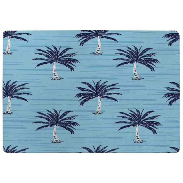 Benjamin Tate Design Palm Trees On Blue Rug in Natural - Size: Large - image 1