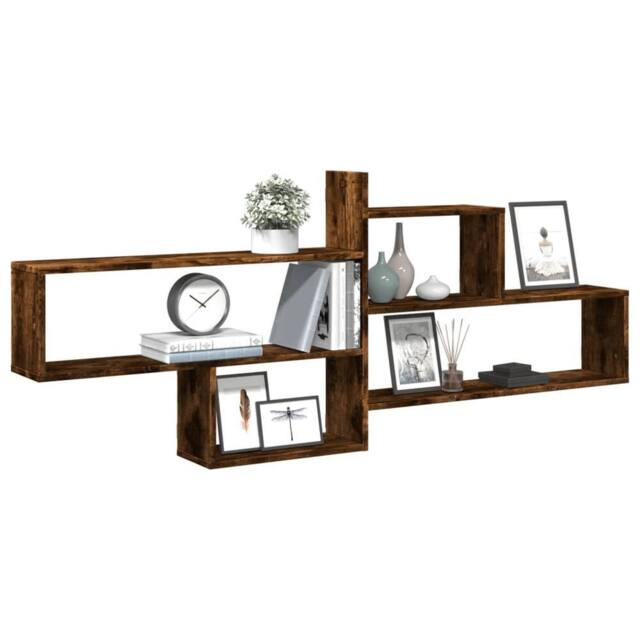 Berkfield Home Wall Shelf Smoked Oak 167.5x18x68 cm Engineered Wood in Brown - image 1