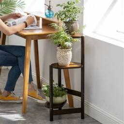 EONLION Brown 75cm Tall Indoor Plant Stand Flower Shelf - Size: 100 cm - thumbnail 2