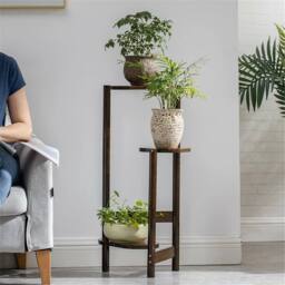 EONLION Brown 75cm Tall Indoor Plant Stand Flower Shelf - Size: 100 cm