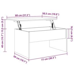 Berkfield Home Modern Coffee Table Grey Sonoma 80x50.5x41.5 cm Engineered Wood - thumbnail 9