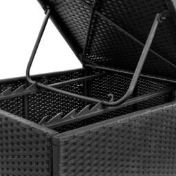 Berkfield Home Sun Lounger with Cream White Cushion Poly Rattan Black - thumbnail 8