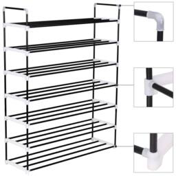 Berkfield Home Shoe Rack with 7 Shelves Metal & Plastic Black