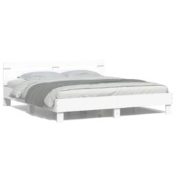 Berkfield Home Bed Frame with LED without Mattress White 200x200 cm - thumbnail 5