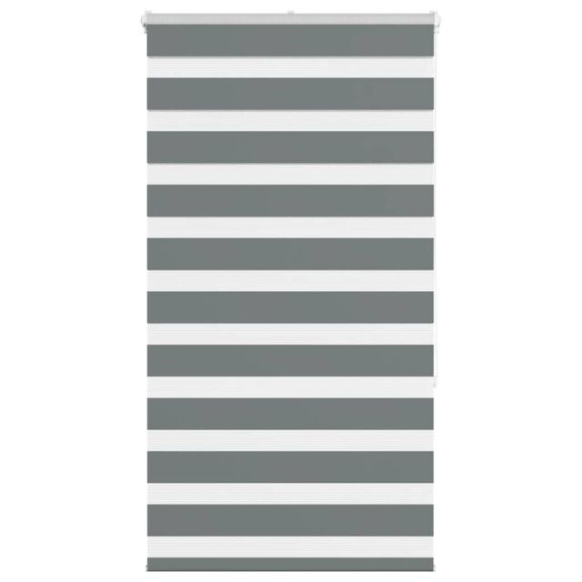 Berkfield Home Zebra Blind Dark Grey 90x150 cm Fabric Width 85.9 cm Polyester - image 1