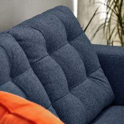 Furnishings For Less UK Smart Hackney Fabric 2 Seater Sofa Formal Saphire Blue or Pewter Grey - thumbnail 4