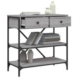 Berkfield Home Decorative Console Table Grey Sonoma 75x34.5x75 cm Engineered Wood - thumbnail 4