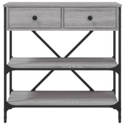 Berkfield Home Decorative Console Table Grey Sonoma 75x34.5x75 cm Engineered Wood - thumbnail 5