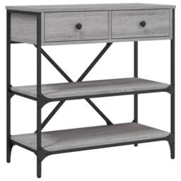 Berkfield Home Decorative Console Table Grey Sonoma 75x34.5x75 cm Engineered Wood - thumbnail 3
