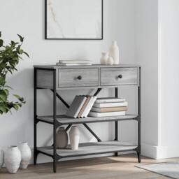 Berkfield Home Decorative Console Table Grey Sonoma 75x34.5x75 cm Engineered Wood - thumbnail 2