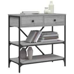 Berkfield Home Decorative Console Table Grey Sonoma 75x34.5x75 cm Engineered Wood - thumbnail 1