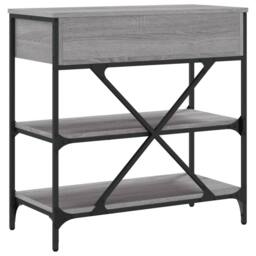 Berkfield Home Decorative Console Table Grey Sonoma 75x34.5x75 cm Engineered Wood - thumbnail 7