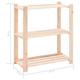 Berkfield Home 3-Tier Storage Racks 10 pcs 80x38x90 cm Solid Pinewood 150 kg in Beige - Size: 80 x 38 x 90 cm - thumbnail 8