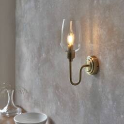 Netlighting Livorno Batten Antique Brass Plate Clear Glass in Bronze - thumbnail 3