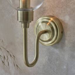 Netlighting Livorno Batten Antique Brass Plate Clear Glass in Bronze - thumbnail 6