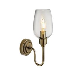 Netlighting Livorno Batten Antique Brass Plate Clear Glass in Bronze