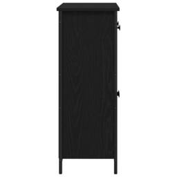 Berkfield Home Sideboard Black Oak 70x30x80 cm Engineered Wood & Steel - Size: 70 x 30 x 80 cm - thumbnail 7