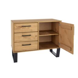 Core Products Texas Small Sideboard With 1 Door, 3 Drawers - H73.6cm x W90cm x D43cm in Light Brown - thumbnail 5