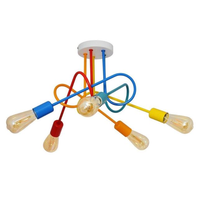 Netlighting Oxford Multi Arm Semi Flush Ceiling Light MultiColoured 50cm - image 1