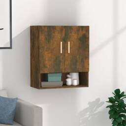 Berkfield Home Wall Cabinet Smoked Oak 60x31x70 cm Engineered Wood in Brown - Size: 60 x 31 x 70 cm - thumbnail 1