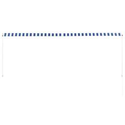 Berkfield Home Retractable Awning 350x150 cm Blue & White - thumbnail 4