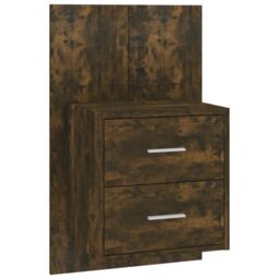 Berkfield Home Wall-mounted Bedside Cabinets 2 pcs Smoked Oak in Brown - thumbnail 5