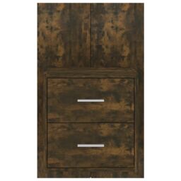 Berkfield Home Wall-mounted Bedside Cabinets 2 pcs Smoked Oak in Brown - thumbnail 6