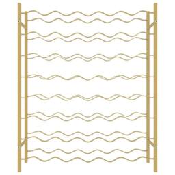 Berkfield Home Wine Rack for 48 Bottles Gold Metal - thumbnail 4