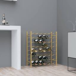 Berkfield Home Wine Rack for 48 Bottles Gold Metal