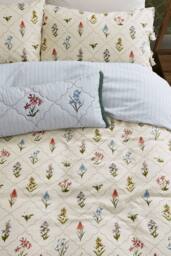 Sanderson 'Spring Meadow' Cotton Duvet Cover Set in Cream - Size: King - thumbnail 4