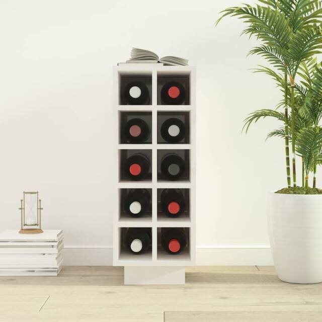 Berkfield Home Beautiful Wine Cabinet White 23x34x61 cm Solid Wood Pine - Size: 23 x 34 x 61 cm - image 1