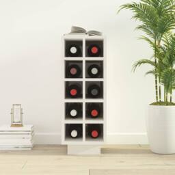 Berkfield Home Beautiful Wine Cabinet White 23x34x61 cm Solid Wood Pine - Size: 23 x 34 x 61 cm - thumbnail 1