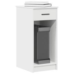 Berkfield Home Durable Computer Tower Stand with Drawer White 35x45x77 cm - Size: 35 x 45 x 77 cm - thumbnail 2