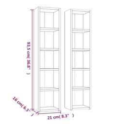 Berkfield Home CD Cabinets 2 pcs Grey Sonoma 21x16x93.5 cm Engineered Wood - thumbnail 6