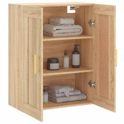 Berkfield Home Wall Mounted Cabinet Sonoma Oak 69.5x34x90 cm Engineered Wood in Light Tan - thumbnail 5