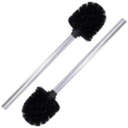 NESTLUNE 2x Stainless Steel Toilet Brush Set Bathroom in Silver - thumbnail 1