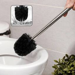 NESTLUNE 2x Stainless Steel Toilet Brush Set Bathroom in Silver - thumbnail 5