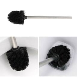NESTLUNE 2x Stainless Steel Toilet Brush Set Bathroom in Silver - thumbnail 3