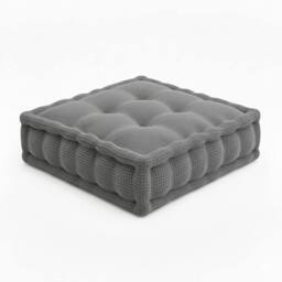 Snug City Teddy Fabric Square Booster Cushion Soft Seat Riser Pad Dining Chair in Grey - Size: 45 cm x 45 cm - thumbnail 2